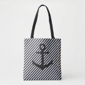 HAMbWG-Canvas tas - zwart/wit met anker (Voorkant)