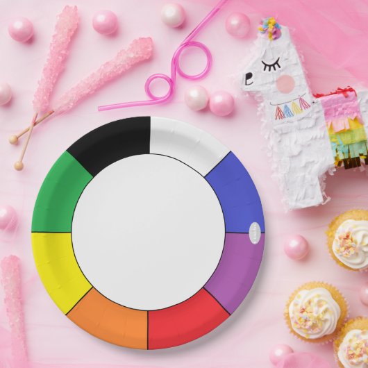 HAMbWG Colour Wheel Design Paper Dinner Bord (Feest)