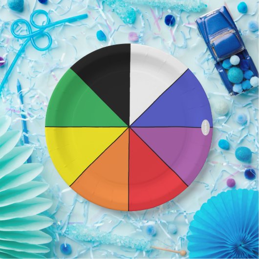 HAMbWG Colour Wheel Design Paper Dinner Bord (Feest)