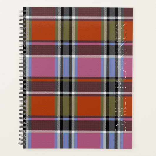 HAMbWG - Dagelijkse planner - Oranje/roze plaid (Voorkant)