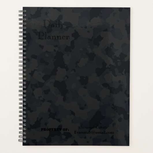 HAMbWG - Dagelijkse planner  Zwart camouflage (Voorkant)