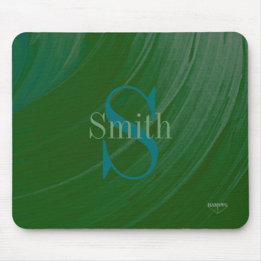 HAMbWG - Deep Green Swirl Monogram Muismat (Voorkant)