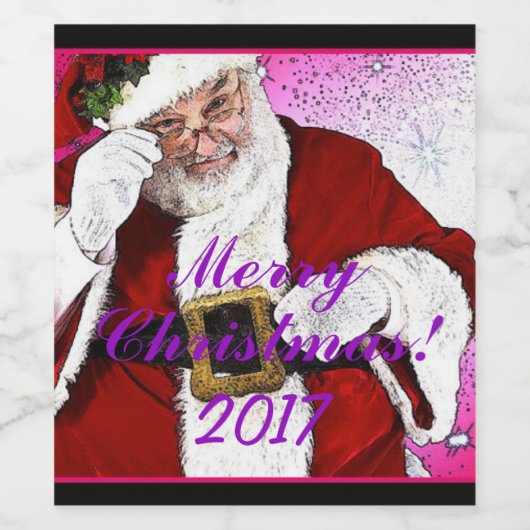 HAMbWG - Etiket voor wijnflessen - Santa Claus (Enkel label)