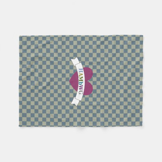 HAMbWG - Fleece Blanket - Gingham W Heart (Voorkant (Horizontaal))