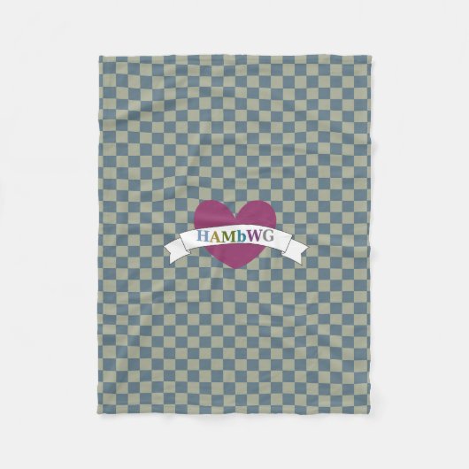 HAMbWG - Fleece Blanket - Gingham W Heart (Voorkant)