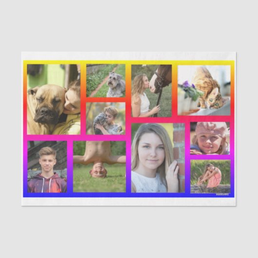 HAMbWG - Foto-collage met regenboogframing Tissuepapier (Voorkant)