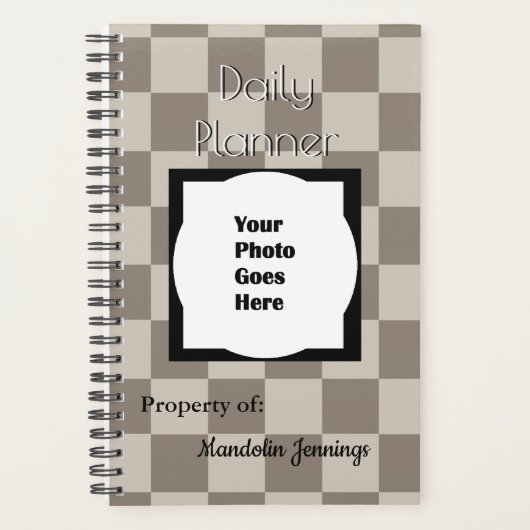 HAMbWG - Foto dagelijkse planner - Taupe ruitjes (Voorkant)