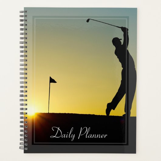 HAMbWG - Foto Daily Planner - Golfer in Sunset (Voorkant)