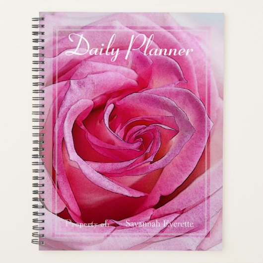 HAMbWG - Foto Daily Planner - Roze Rose (Voorkant)