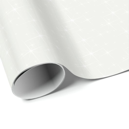 HAMbWG Glanzend Inpakpapier - Crème/Witte Sterren (Rol Hoek)
