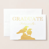 HAMbWG - Gold Foil Kaart - Afstuderen - twee Raven (Voorkant met envelop)