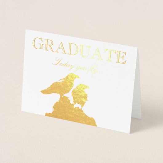 HAMbWG - Gold Foil Kaart - Afstuderen - twee Raven (Voorkant)