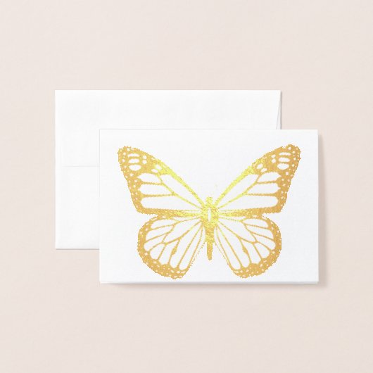 HAMbWG - Gold Foil Kaart - Butterfly Mini Note Kaa (Voorkant met envelop)