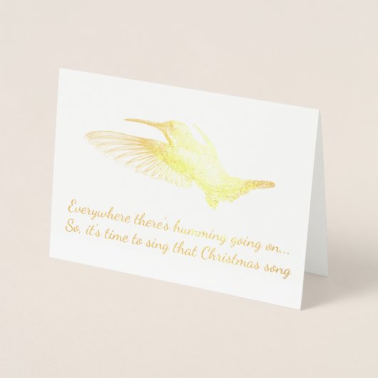 HAMbWG - Gold Foil Kaart - Humming Bird (Voorkant)