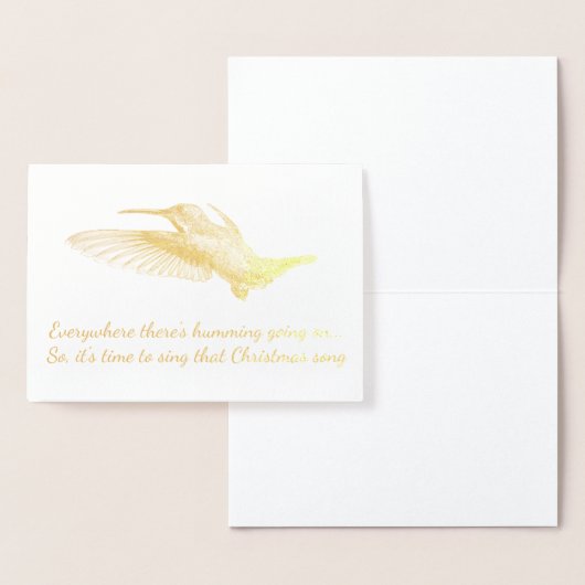 HAMbWG - Gold Foil Kaart - Humming Bird (Display)