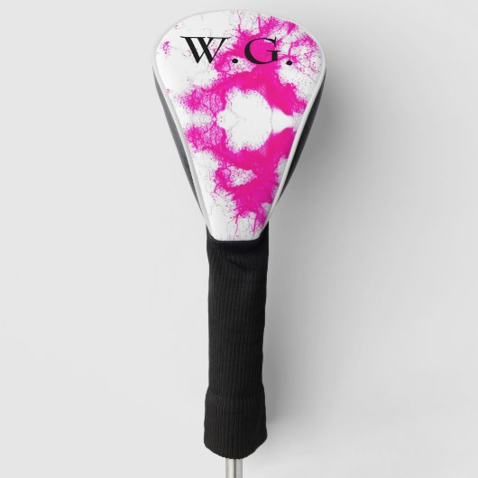 HAMbWG Golf IJzer Head Hoesje - Roze inktplatter Golfheadcover (Voorkant)
