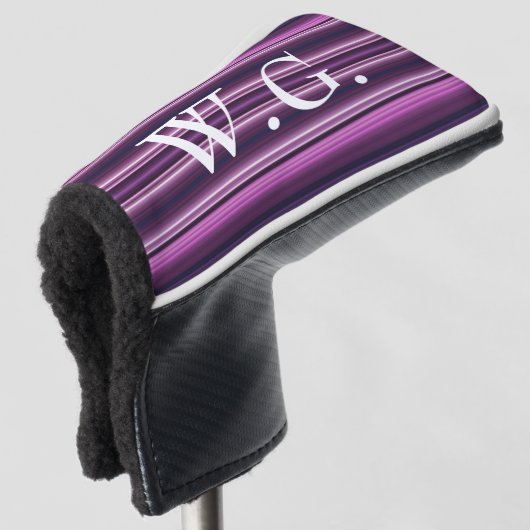 HAMbWG Golf IJzerhoofd Hoesje - Amehtyst Stripes Golfheadcover (3/4 voorkant)