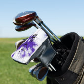 HAMbWG Golf IJzerhoofd Hoesje - Paarse inkt Golfheadcover (Insitu)