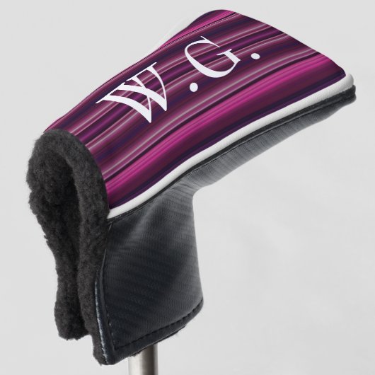 HAMbWG Golf IJzerhoofd Hoesje - Roze Agate Stripes Golfheadcover (3/4 voorkant)