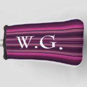 HAMbWG Golf IJzerhoofd Hoesje - Roze Agate Stripes Golfheadcover (Voorkant)