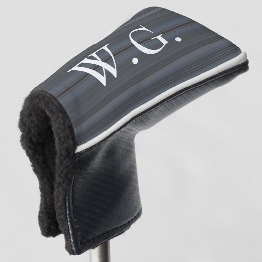 HAMbWG Golf Iron Head Hoesje - Blauwe strepen Golfheadcover (3/4 voorkant)