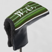 HAMbWG Golf Iron Head Hoesje - Emerald Stripes Golfheadcover (3/4 voorkant)