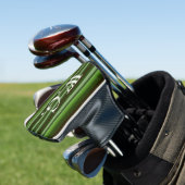 HAMbWG Golf Iron Head Hoesje - Emerald Stripes Golfheadcover (Insitu)