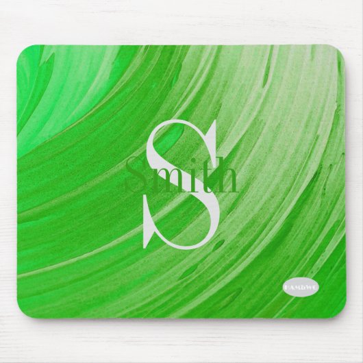 HAMbWG - Green Swirl Monogram Muismat (Voorkant)