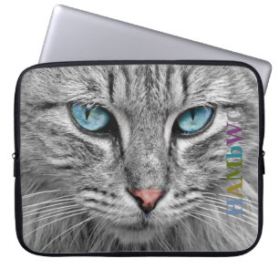 HAMbWG Grijze Kat - Neopreen Laptop Hoezen