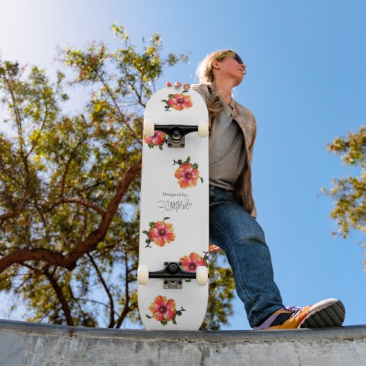 HAMbWG Hibiscus op elke kleur Persoonlijk Skateboard (Buiten 1)