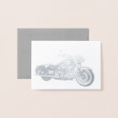 HAMbWG - Kaart zilveren Folie - Motorfiets (Voorkant met envelop)