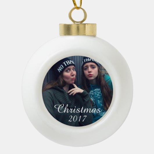 HAMbWG - kerstlamp - Uw Afbeelding Keramische Bal Ornament (Voorkant)