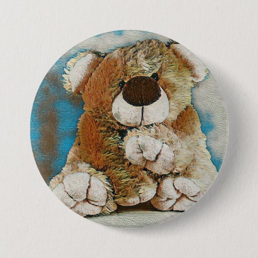 HAMbWG - Knop - Teddibeer Ronde Button 7,6 Cm (Voorkant)