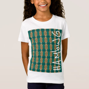 HAMbWG - Meisjes T-Shirt - Blauwgroen olijfolie