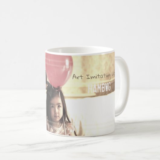 HAMbWG - Mok koffie - Girl w Baloon & Puppy (Voorkant rechts)