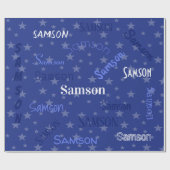 HAMbWG Naam Blue Star Cadeaupapier (Vlak)