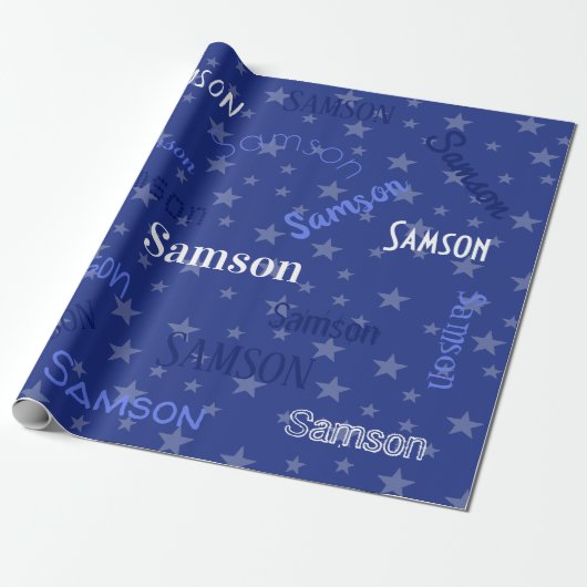 HAMbWG Naam Blue Star Cadeaupapier (Uitgerold)