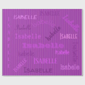 HAMbWG Naam Plum Paars Stripe Cadeaupapier (Vlak)