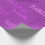 HAMbWG Naam Plum Paars Stripe Cadeaupapier (Hoek)