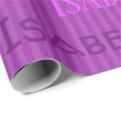 HAMbWG Naam Plum Paars Stripe Cadeaupapier (Rol Hoek)