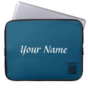 HAMbWG - Neoprene laptophoes - Teal Maatwerk Laptop Sleeve