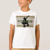HAMbWG - Okra Stripe met Skateboarder T-shirt (Voorkant)