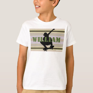 HAMbWG - Okra Stripe met Skateboarder T-shirt