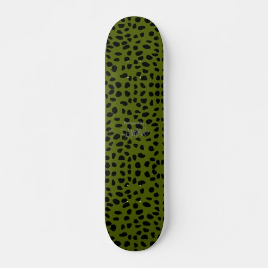 HAMbWG Olive Green leopard Persoonlijk Skateboard (Voorkant)