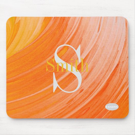 HAMbWG - Oranje wervelmonogram Muismat (Voorkant)