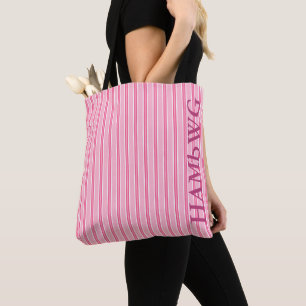 HAMbWG - Over de schoudertas - Roze strepen Tote Bag