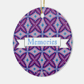 HAMbWG - Paarse, Roze, Blauwe Macrame van 1970 Keramisch Ornament (Links)