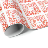 HAMbWG-pakpapier - Rood QR-codeontwerp Cadeaupapier (Rol Hoek)