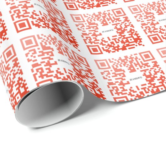 HAMbWG-pakpapier - Rood QR-codeontwerp Cadeaupapier (Rol Hoek)