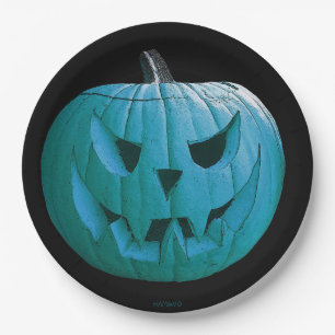 HAMbWG - PapierBord - Halloween Blauwgroen pompoen Papieren Bordje